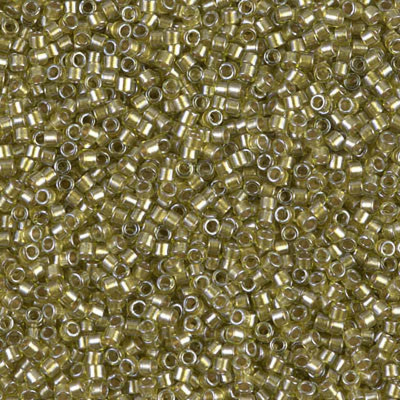 Miyuki Delica Bead 11/0, DB0908, Sparkling Beige Lined Chartreuse, 5 grams